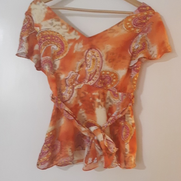Daisy Fuentes orange blouse, Ladies M - Picture 3 of 4